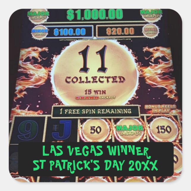 Lucky Vegas Winner St Patrick's Day Bride To Be Square Sticker (Front)