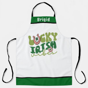Lucky Vibes Irish Apron - Personalised St. Paddy G