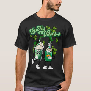 Lucky Vibes St Patrick's Day Coffee Latte C Lucky  T-Shirt
