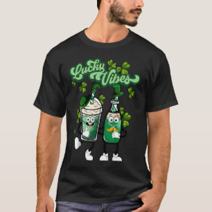 Lucky Vibes St Patrick's Day Coffee Latte C Lucky T-Shirt