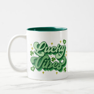 Lucky Vibes St Patrick's Day Two-Tone Coffee Mug