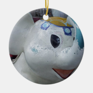 Lucky Vintage Amusement Park Elephant  Ride Ceramic Tree Decoration