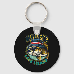 Lucky Walleye Lake Lizard Fishing  Key Ring
