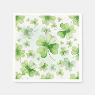 Lucky Watercolor Four Leaf Clover Irish Mom Dad Napkin