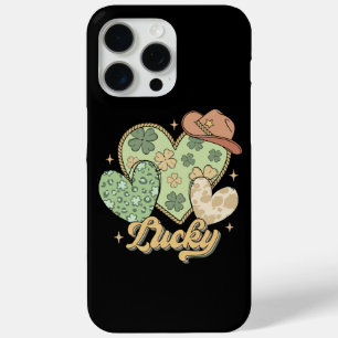 Lucky Western St Patricks Day Heart Shamrock Irish iPhone 15 Pro Max Case