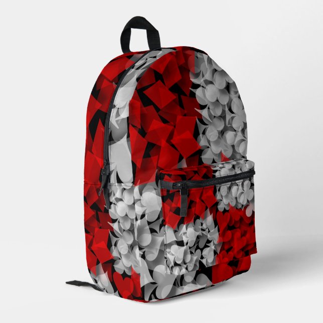 Lucky Winner Gambler Printed Backpack (Back Corner Left)