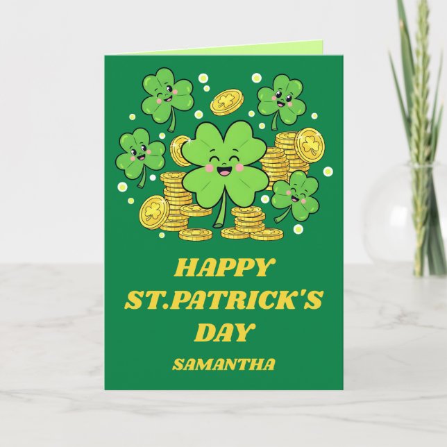 Lucky Wishes St. Patrick’s Day Card (Front)