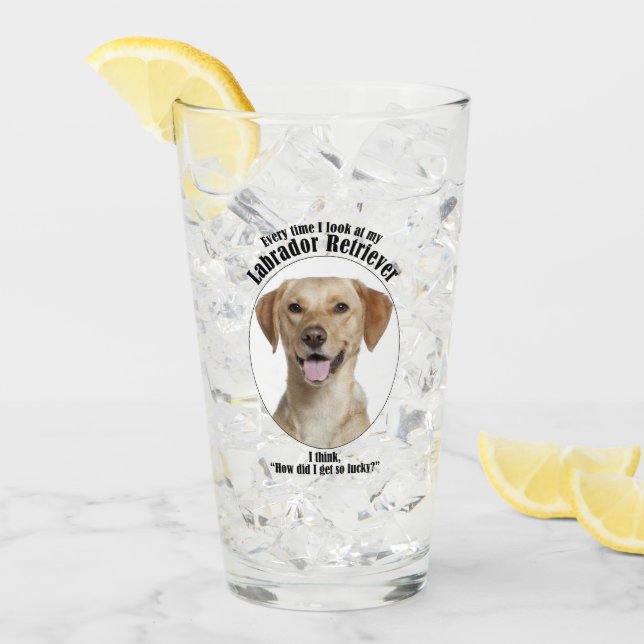 Lucky Yellow Lab Glass (Front Ice)