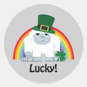 Lucky Yeti Leprechaun Classic Round Sticker