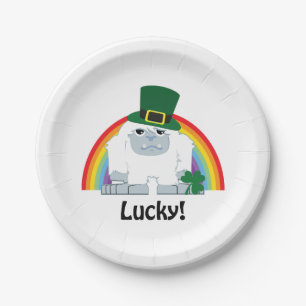 Lucky Yeti Leprechaun Paper Plate