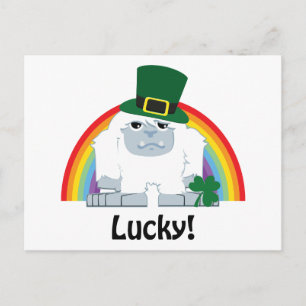 Lucky Yeti Leprechaun Postcard