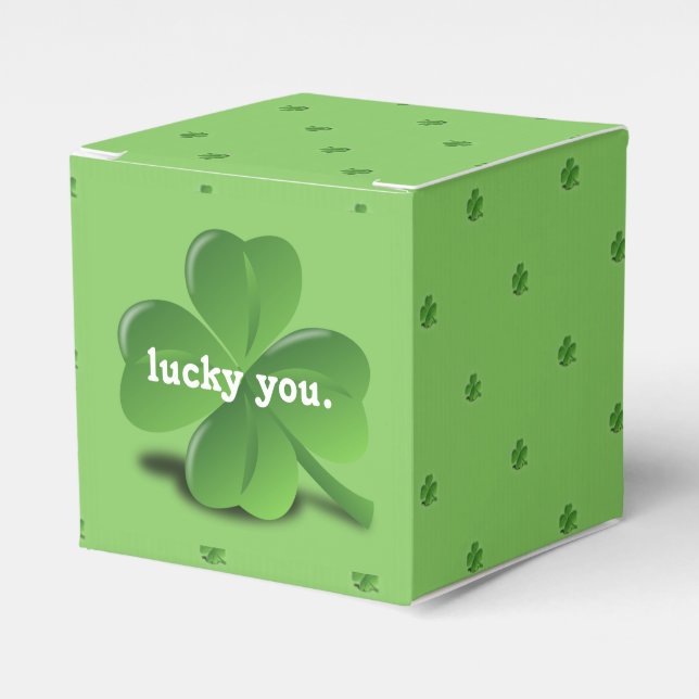 “Lucky You” Shamrock St. Patrick's Day Favour Box (Front Side)
