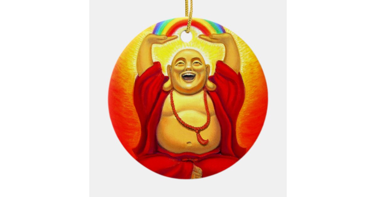 Lucky Zen Laughing Buddha Ornament | Zazzle