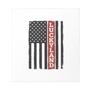 Luckyland Vertical Patriotic Flag Vintage Notepad