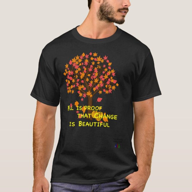 Lucmarty Fall is Proof Maple Leaves Pumpkin Autumn T-Shirt (Front)