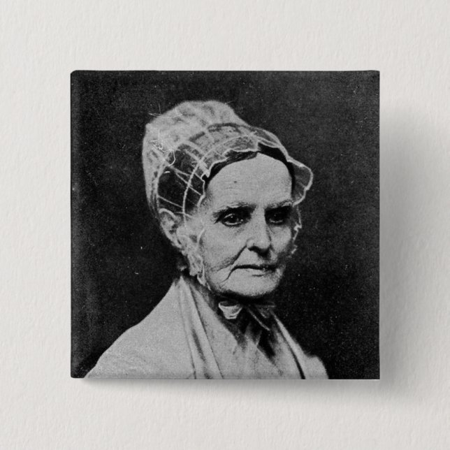Lucretia Mott Suffrage Civil Rights Leader 15 Cm Square Badge (Front)