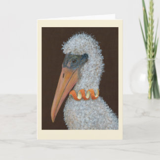 Lucretia the wood stork chick Folded Greeting Card