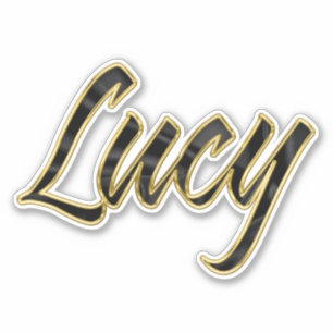 Lucy black gold lettering sticker