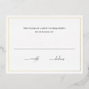 Lucy Classic Elegant Wedding Foil RSVP Card