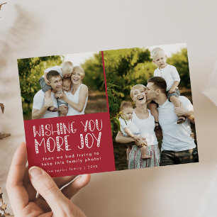 LUCY Dark Red Fun Family Photo Funny Christmas Holiday Card