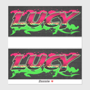 Lucy First Name Graffiti Sticker