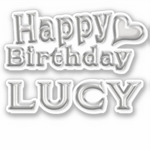 Lucy Happy Birthday silver Sticker