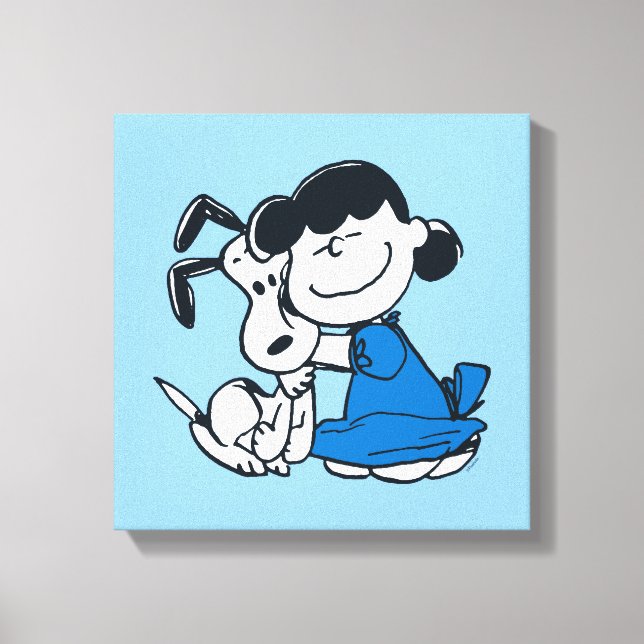 Lucy Hugging Snoopy Canvas Print (Front)