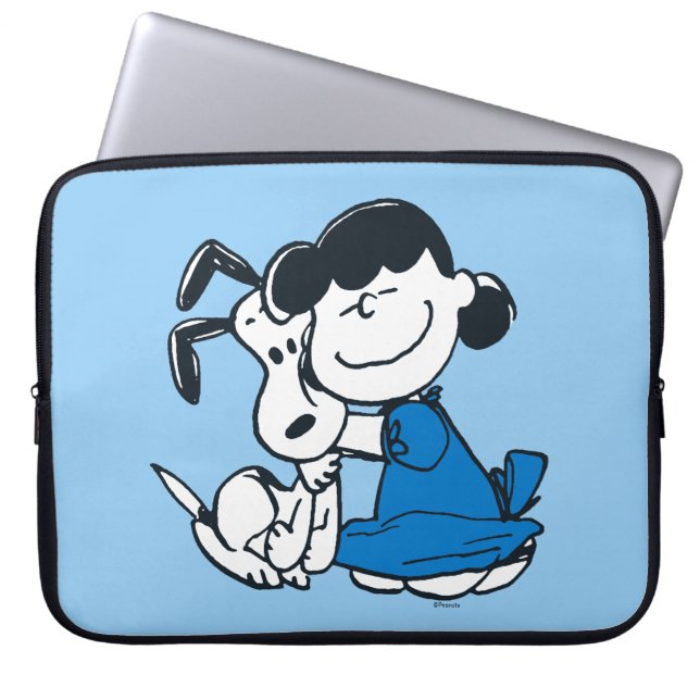 Lucy Hugging Snoopy Laptop Sleeve (Front)
