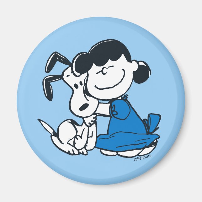 Lucy Hugging Snoopy Magnet (Front)