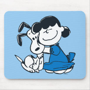 Lucy Hugging Snoopy Mouse Mat