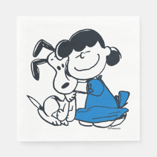 Lucy Hugging Snoopy Napkin