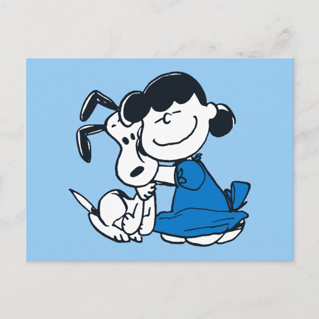 Lucy Hugging Snoopy Postcard (Front)