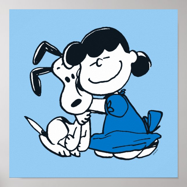 Lucy Hugging Snoopy Poster (Front)