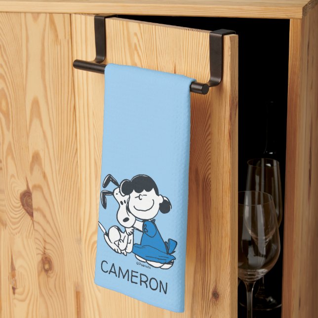 Lucy Hugging Snoopy Tea Towel (Thirds Fold)