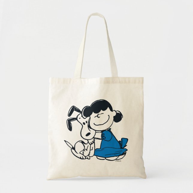Lucy Hugging Snoopy Tote Bag (Front)