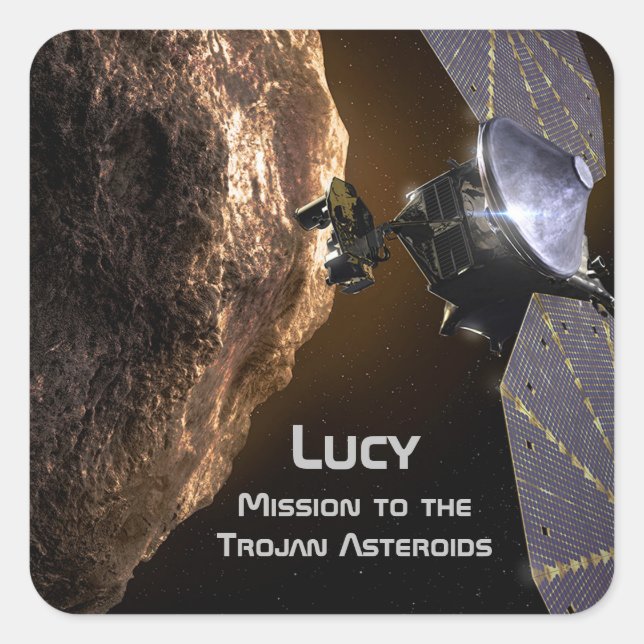 Lucy Mission to Study Trojan Asteroids Square Sticker (Front)