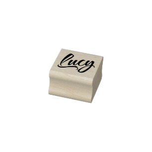 Lucy name cursive decorative script font rubber stamp