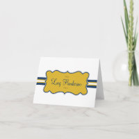 Lucy Note Card - Blue and Gold