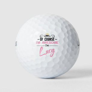 Lucy Of Course I'm Awesome Name Golf Balls