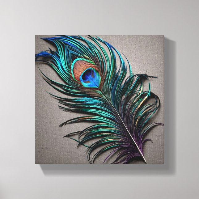 lucy peacock feather canvas print  (Front)