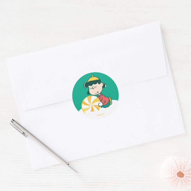 Lucy Peppermint Candy Classic Round Sticker (Envelope)