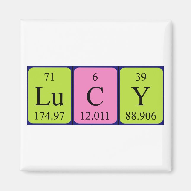 Lucy periodic table name magnet (Front)