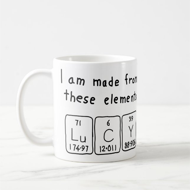 Lucy periodic table name mug (Left)