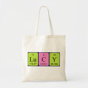 Lucy periodic table name tote bag