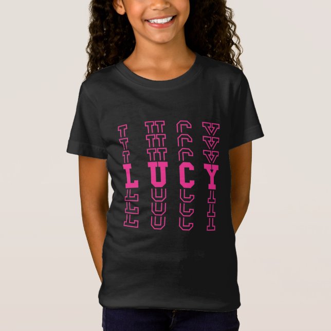 Lucy Pink  Repeat Personalised Name T-Shirt (Front)