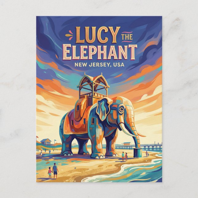 Lucy the Elephant USA Postcard (Front)