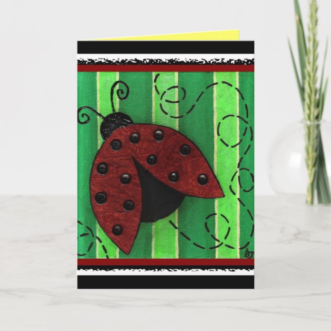 Lucy the Ladybug - greeting card / party invite (Front)