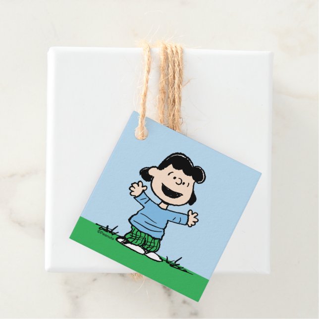 Lucy With Arms Wide Favour Tags (In Situ)