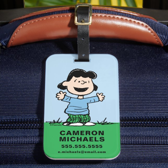 Lucy With Arms Wide Luggage Tag (Front Insitu 2)