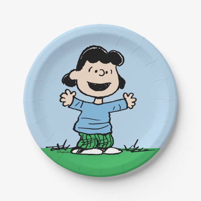 Lucy With Arms Wide Paper Plate (Front)